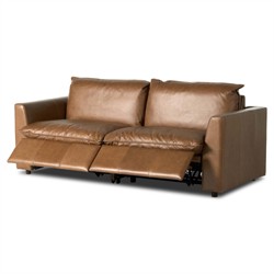 Kosa Modern Classic Brown Leather 2 Piece Reclining Sectional - 88"|