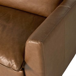 Kosa Modern Classic Brown Leather 2 Piece Reclining Sectional - 88"|