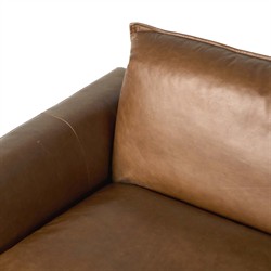 Kosa Modern Classic Brown Leather 3 Piece Reclining Sectional - 127"|