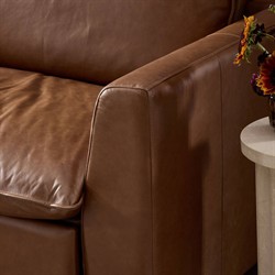 Kosa Modern Classic Brown Leather 3 Piece Reclining Sectional - 127"|