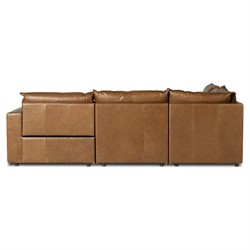 Kosa Modern Classic Brown Leather Reclining Corner Sectional - 117"|