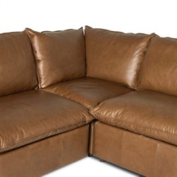 Kosa Modern Classic Brown Leather Reclining Corner Sectional - 117"|
