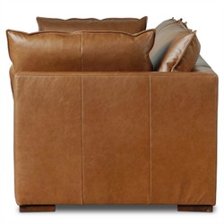 Kosa Modern Classic Brown Leather Reclining Sofa - 108"|