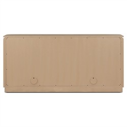 Mariella Coastal Beach Beige Painted Linen Brown Oak Media Cabinet - 72"|