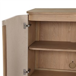 Mariella Coastal Beach Beige Painted Linen Brown Oak Media Cabinet - 72"|