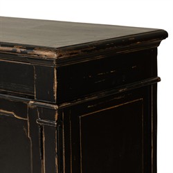 Marjorie French Country Distressed Black Pine Media Cabinet - 66"|