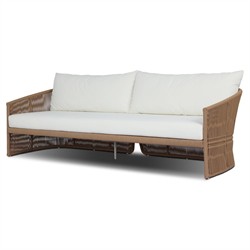 Mercer Coastal Beach Brown Woven Rope Outdoor Sofa - 96"|