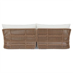 Mercer Coastal Beach Brown Woven Rope Outdoor Sofa - 96"|