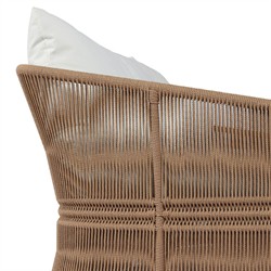 Mercer Coastal Beach Brown Woven Rope Outdoor Sofa - 96"|