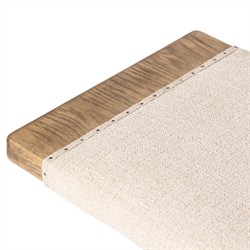 Poe Coastal Beach Cream Performance Distressed Oak Bedroom Bench|