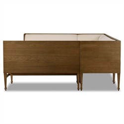 Priscilla Updated Traditional Cream Crypton Brown Oak U-Shape Dining Banquette - 101"|