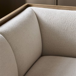 Priscilla Updated Traditional Cream Crypton Brown Oak U-Shape Dining Banquette - 101"|