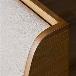 Priscilla Updated Traditional Cream Crypton Brown Oak U-Shape Dining Banquette - 101"|