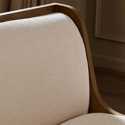 Priscilla Updated Traditional Cream Crypton Brown Oak Dining Bench - 74"|