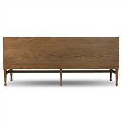 Priscilla Updated Traditional Cream Crypton Brown Oak Dining Bench - 74"|