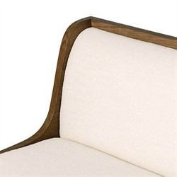 Priscilla Updated Traditional Cream Crypton Brown Oak Dining Bench - 74"|