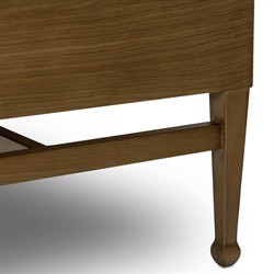Priscilla Updated Traditional Cream Crypton Brown Oak Dining Bench - 74"|