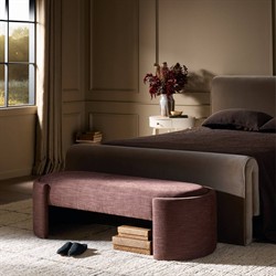 Sebba Modern Classic Maroon Velvet Bedroom Bench|