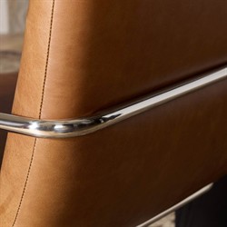 Sherman Modern Classic Brown Leather Desk Chair|