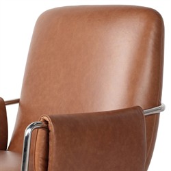 Sherman Modern Classic Brown Leather Desk Chair|