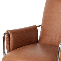 Sherman Modern Classic Brown Leather Desk Chair|