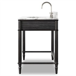 Tacorey Updated Traditional White Marble Black Oak Washstand|