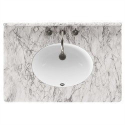 Tacorey Updated Traditional White Marble Black Oak Washstand|