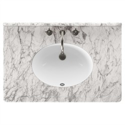 Tacorey Updated Traditional White Marble Washed Oak Washstand|