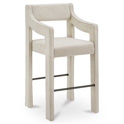 Makari Modern Classic Cream Stripe Counter Stool|