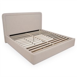 Denham Modern Classic Flecked Beige Storage Bed - Queen|