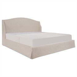Kershaw Updated Traditional Cream Wingback Storage Bed - Queen|