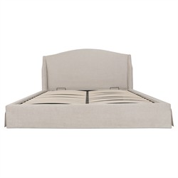 Kershaw Updated Traditional Cream Wingback Storage Bed - Queen|
