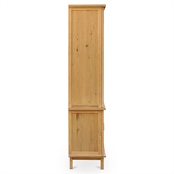 Emory Coastal Beach Natural Oak Woven Rattan Cabinet|