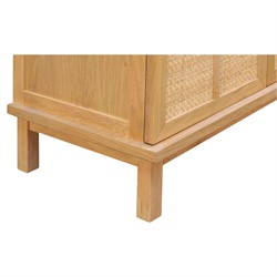 Emory Coastal Beach Natural Oak Woven Rattan Cabinet|