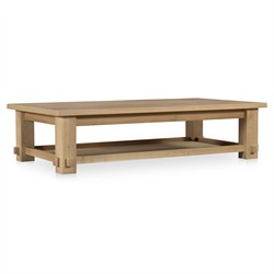Maurice Coastal Beach Natural Oak Rectangular 2 Tier Coffee Table|