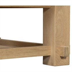 Maurice Coastal Beach Natural Oak Rectangular 2 Tier Coffee Table|