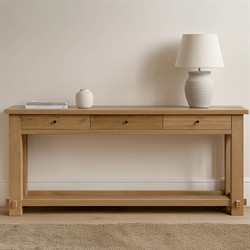 Maurice Coastal Beach Natural Oak Console Table|