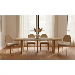 Imran Coastal Beach Natural Oak Dining Chair - Set of 2|