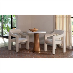 Makari Modern Classic Cream Stripe Dining Chair|