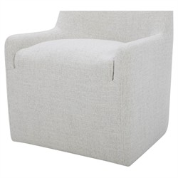 Maise Modern Classic White Caster Dining Chair|