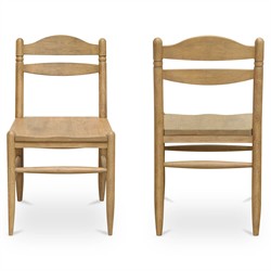Talise Updated Traditional Brown Wood Dining Chair - Set of 2|