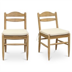 Talise Updated Traditional Brown Wood Dining Chair - Set of 2|