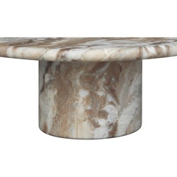 Zavier Modern Classic Brown Concrete Round Outdoor Coffee Table|