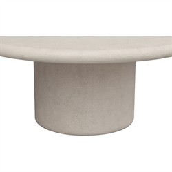 Zavier Modern Classic Cream Concrete Round Outdoor Coffee Table|