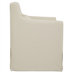 Elaine Modern Classic Cream Slipcovered Outdoor Dining Arm Chair|