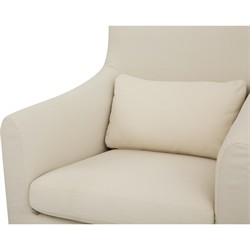 Elaine Modern Classic Cream Slipcovered Outdoor Dining Arm Chair|