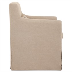 Elaine Modern Classic Light Brown Slipcovered Outdoor Dining Arm Chair|