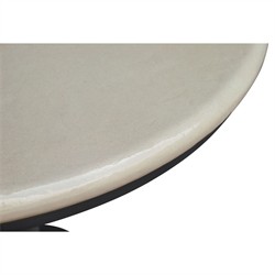 Laira Modern Classic White Concrete Round Outdoor Dining Table - 38"|