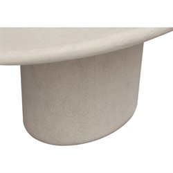 Zavier Modern Classic Cream Concrete Oval Outdoor Dining Table - 78"|