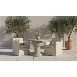 Nolia French Country Cream Concrete Outdoor Bistro Table - 38"|